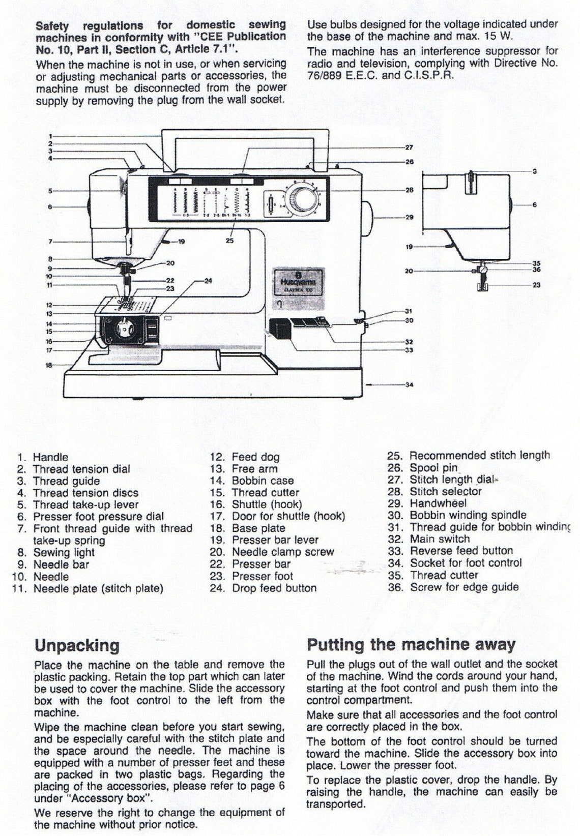 Husqvarna Viking Classica 90 100 Sewing Machine Users Guide Etsy