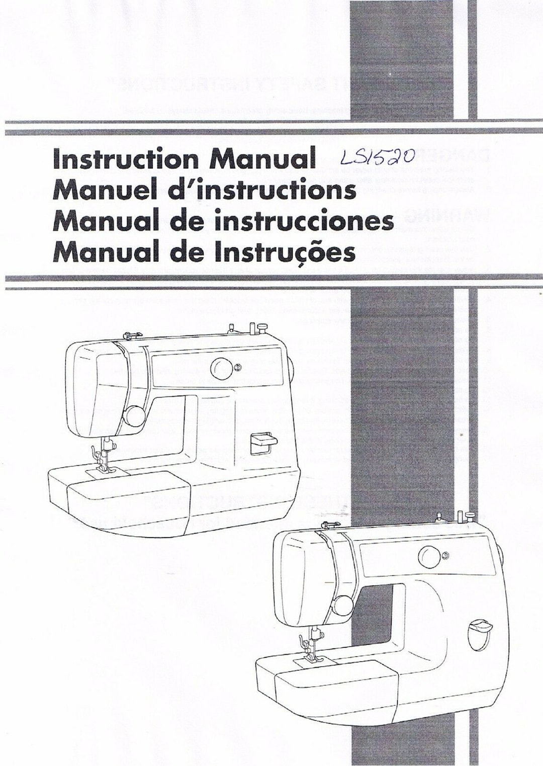 Brother LS1520 Ls2125i VX1435 Sewing Machine Operation Operating User