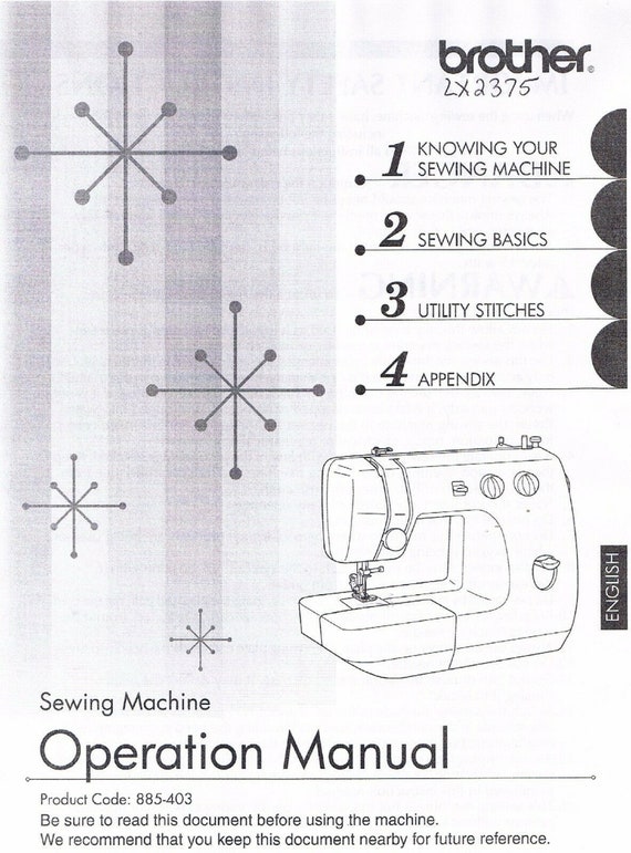 Brother LX2375 Sewing Machine Users Guide Owners Instruction Manual Book  Learn How to Sew Use Thread Set Tension Feet Stitches Techniques 