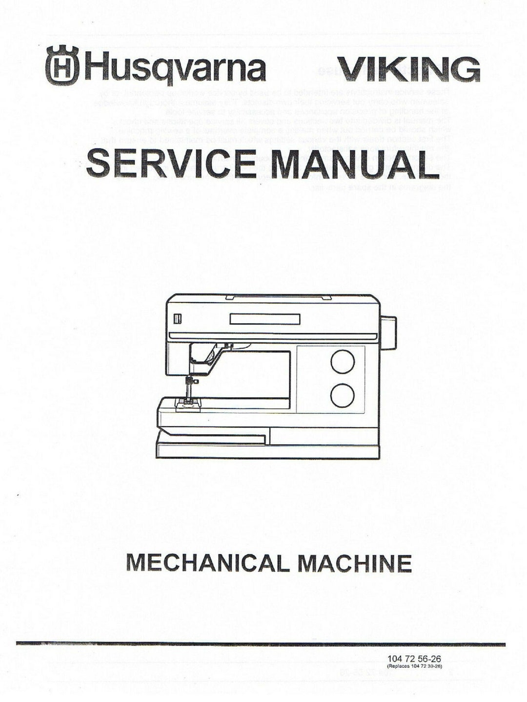 Husqvarna Viking Mechanical Sewing Machine Service Repair Manual 100