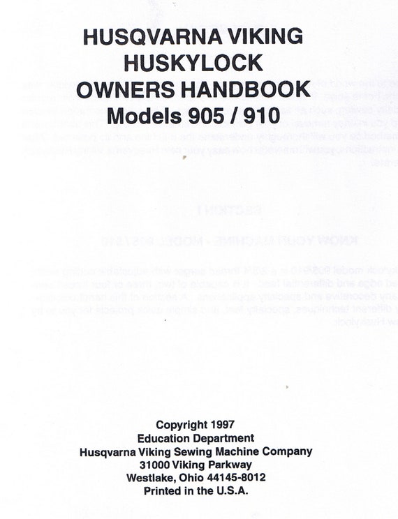 Special Techniques Husqvarna Viking Huskylock 936 905 910 Overlock