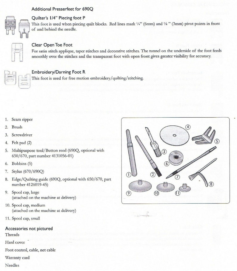 Husqvarna Viking Opal 690Q 670 650 Sewing Machine Users Guide Etsy