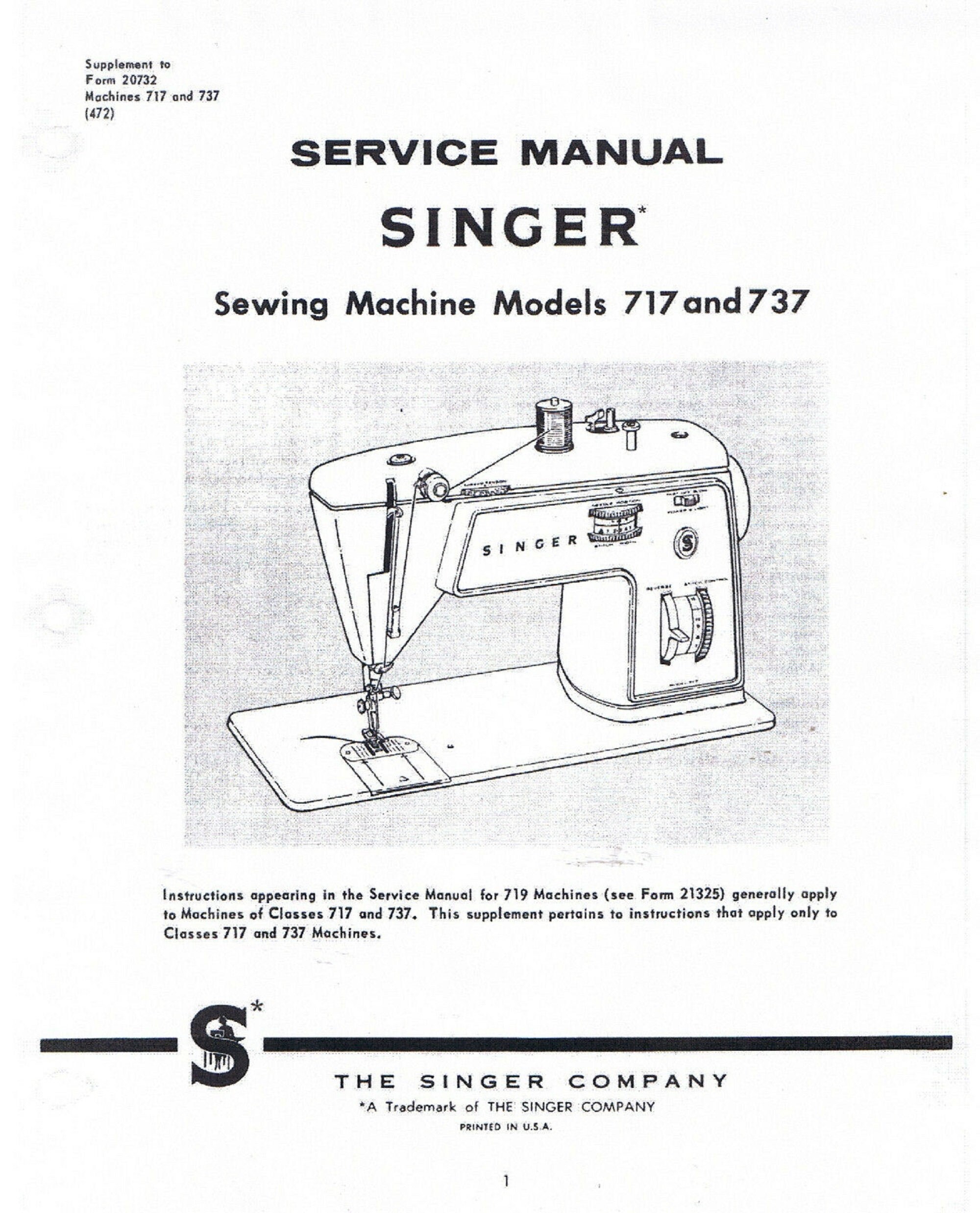 Singer Sewing Machine Classes 717 737 Adjusters Service Repair Etsy