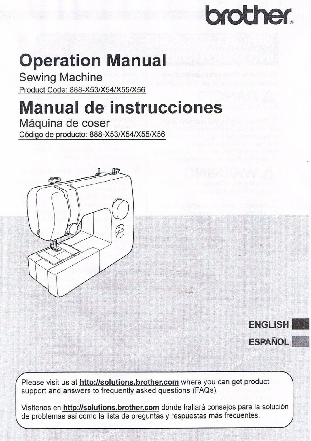 Brother JX2517 Sewing Machine Operation Operating User's Guide Owners