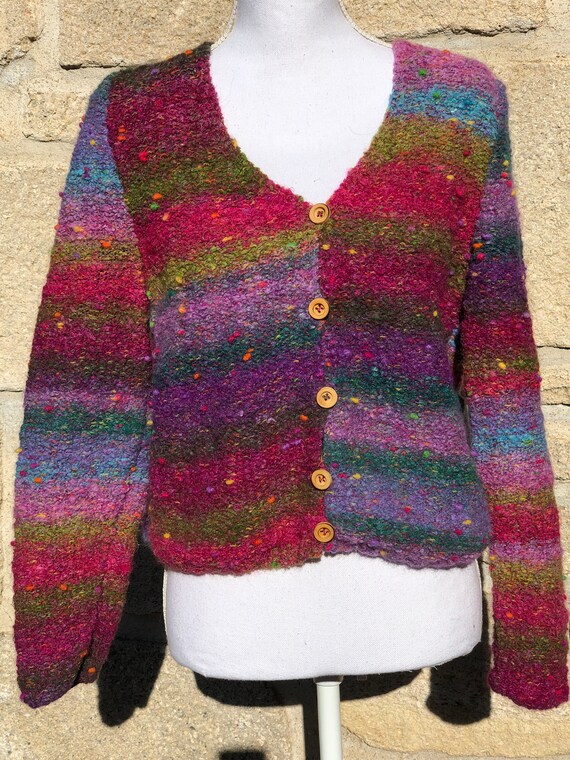 Gilet laine multicolore femme sale