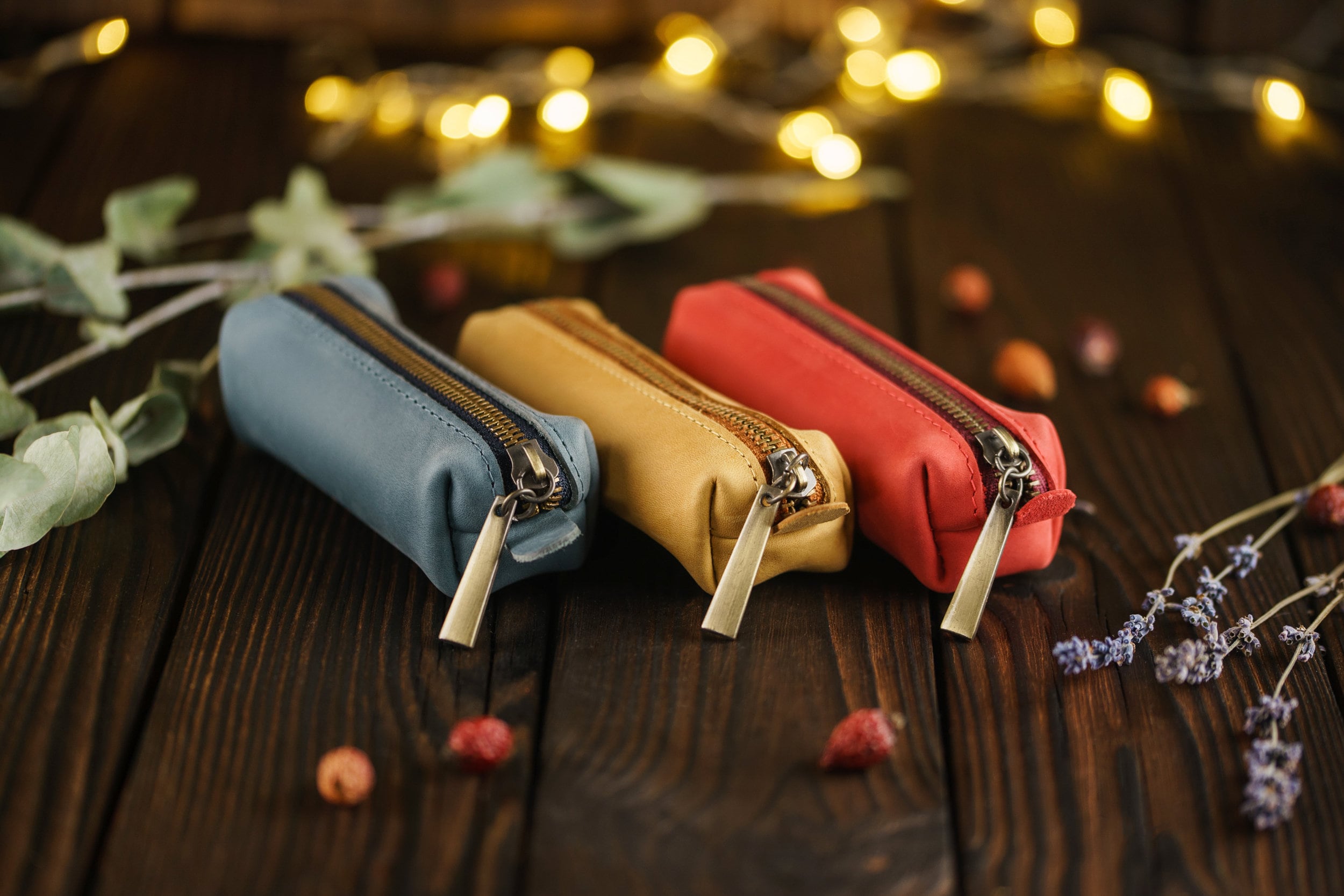 Leather Key Pouch - Personalised Key Holder - Custom Key Case ...