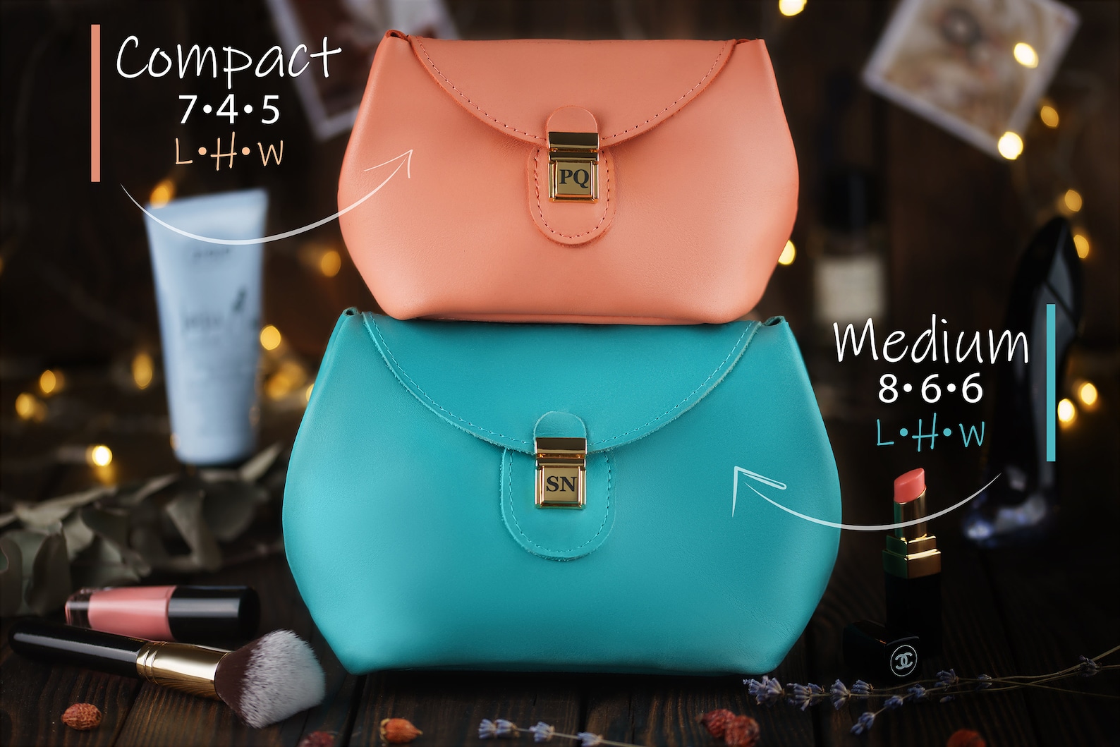 Women Dopp Kit Personalized Makeup Bag Initial Toiletry Etsy