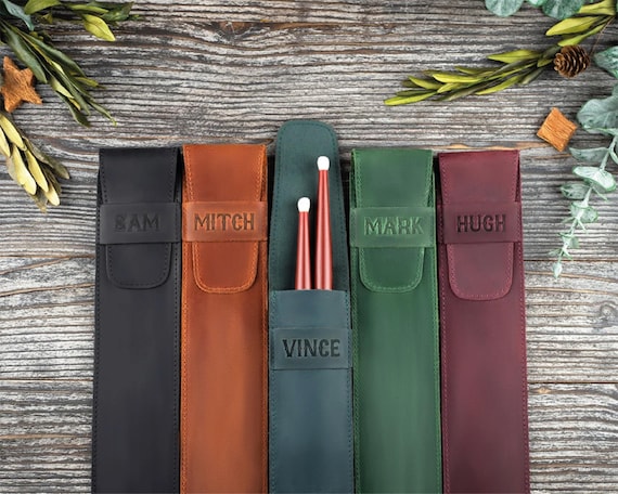Personalized Drumstick Cover - Custom Drumstick Holder - Drumstick Sleeve with Emboss - Accessories for Drum - Drumstick Holder Case Engrave