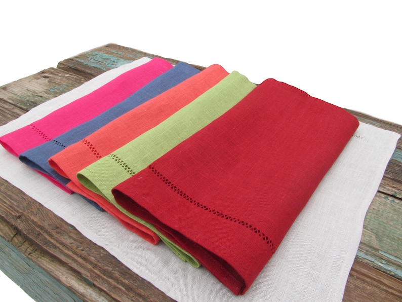 Kitchen Placemats Natural Linen Napkins Place Mats with Hemstitch Custom Table Cloth