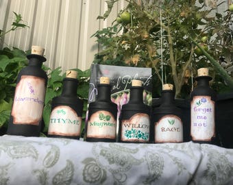 Wiccan Herb Bottles - Wicca - Herb - Medicinal Herb - Spell Aid Herbs - Alter Herb Bottles - Bottles - Wicca Supplies - Divination Herbs