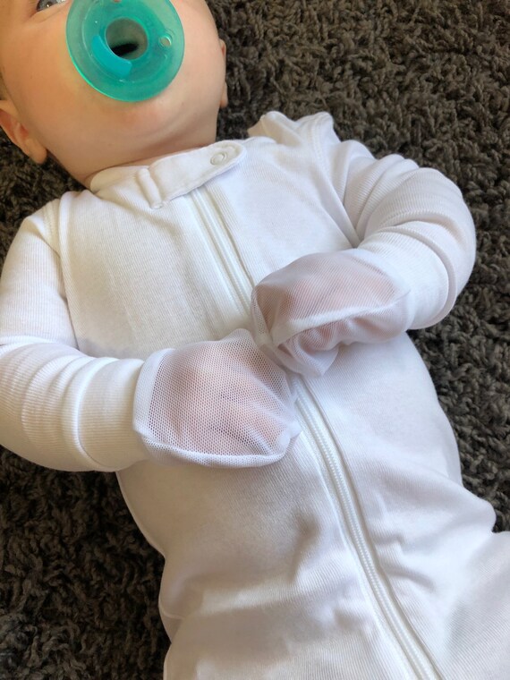 Premium No Scratch Cotton Pajamas With Mesh Mittens Attached Etsy