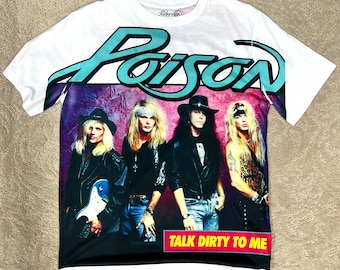 Poison Vintage Style Talk Dirty To Me White T-Shirt