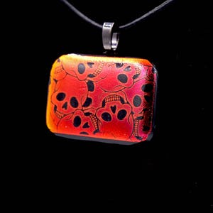 Red Skeleton Glass Pendant