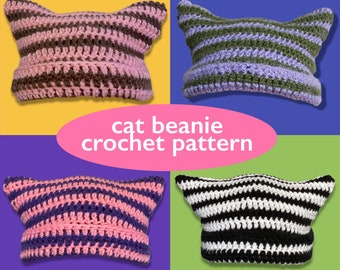 PATTERN: Cat Beanie Crochet Pattern