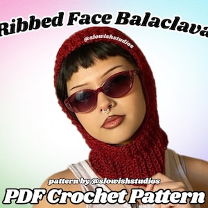 PDF Pattern: Ribbed Balaclava Crochet Pattern