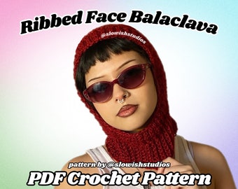 PDF-Häkelanleitung: Balaclava gerippt, gehäkelt