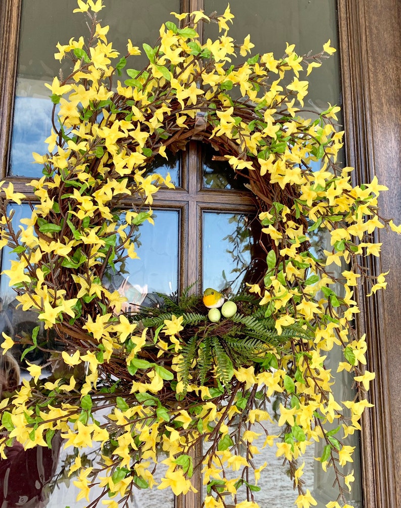 Yellow Forsythia Wreath Yellow Spring Wreath for Front Door Etsy