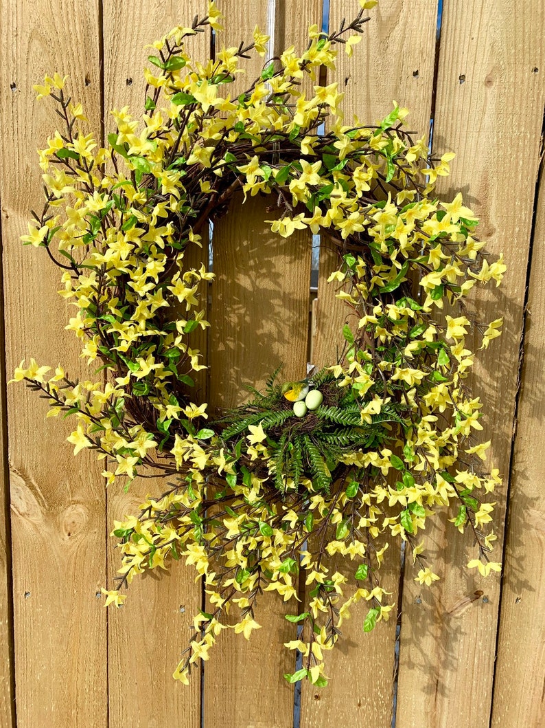 Yellow Forsythia Wreath Yellow Spring Wreath for Front Door Etsy