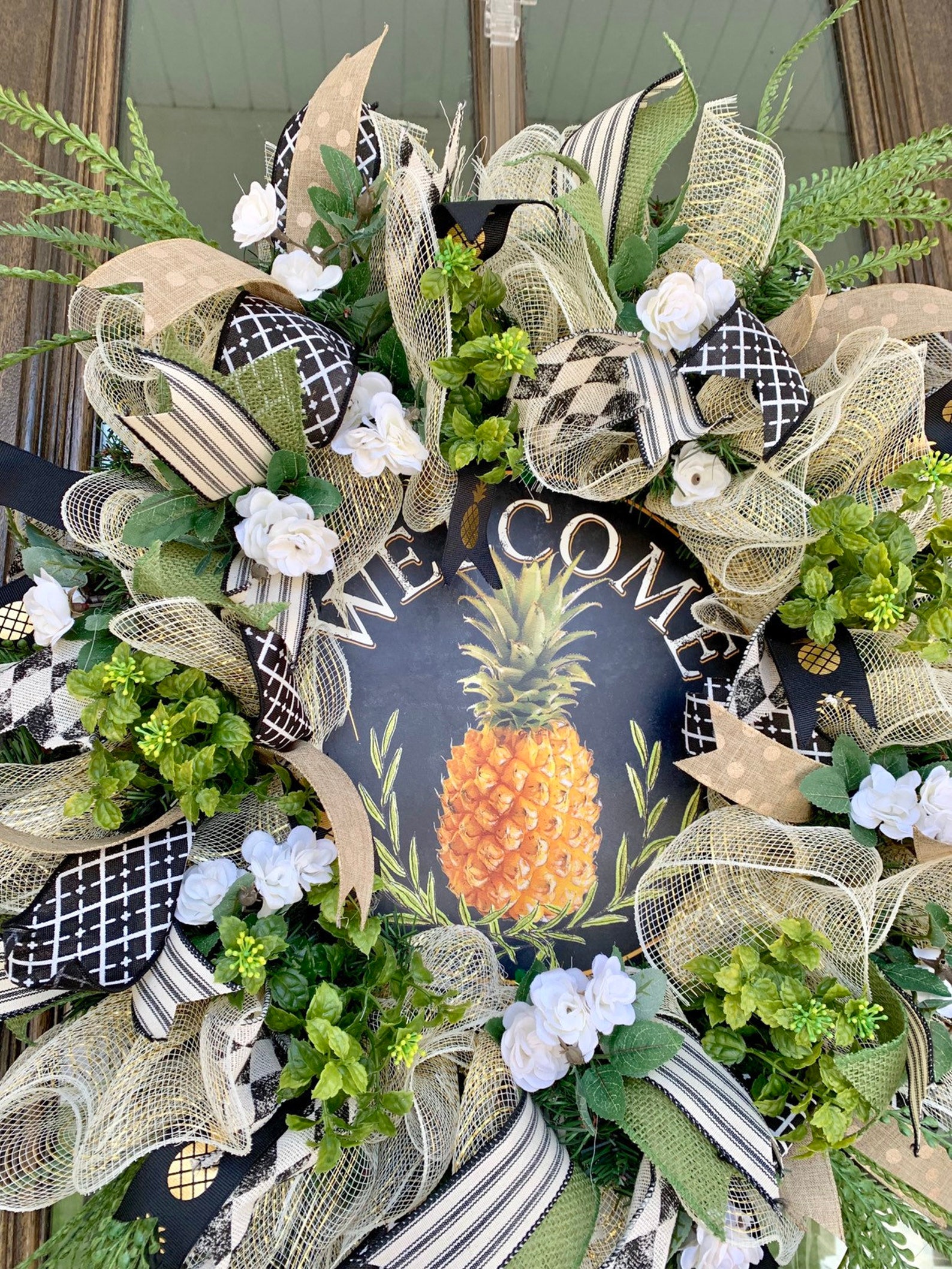 Pineapple Wreath Year Round Wreath for Front Door Etsy