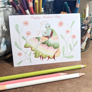 Fête des mères des papillons de nuit ~ Carte de voeux illustrée vierge