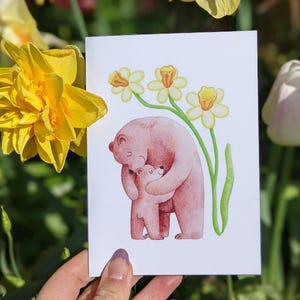 Câlin d'ours ~ Carte illustrée vierge
