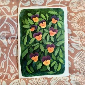 Jolies pensées ~ Carte de voeux illustrée vierge