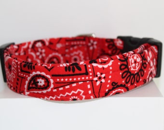 Red Bandana dog collar, Bandana dog collar, Bandana collar, bandana, Dog collar