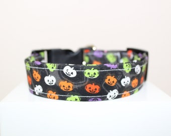 Halloween Jack-O'- lanterns | Handmade dog collar, Fabric dog collar, Adjustable dog collar, Durable dog collar, Pet collar gift