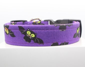 Mr. Bat | Handmade dog collar, Fabric dog collar, Adjustable dog collar, Durable dog collar, Stylish dog collar, Custom dog collar