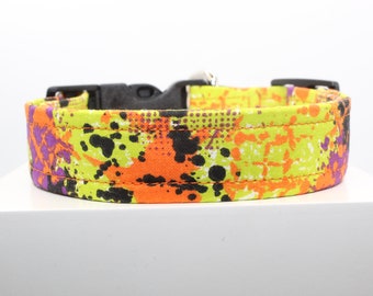 Halloween Splashes | Handmade dog collar, Fabric dog collar, Adjustable dog collar, Durable dog collar, Stylish dog collar, Daki's collars