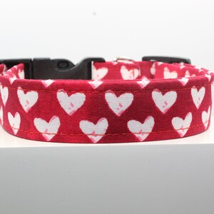 Dearlove dog collar, Custom dog collar, Fabric dog collar, Print dog collart, Handmade dog collar, St. Valentine dog collar, Dog Collars.