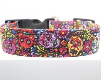 Dia de Muertos | Handmade dog collar, Fabric dog collar, Adjustable dog collar, Durable dog collar, Stylish dog collar, Custom dog collar