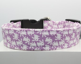 Easter Mini bunnies dog collar , Easter dog collar, Handmade dog collar, Fabric dog collar, Custom dog collar, Dog collars.