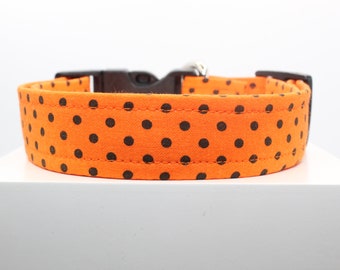 Halloween Polka dot | Handmade dog collar, Fabric dog collar, Adjustable dog collar, Durable dog collar, Custom dog collar, Cute dog collar