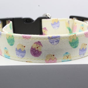 Easter&#39;s Chicks dog collar, Handmade dog collar, Fabric dog collar, Custom dog collar, Dog collars, Collars for dogs, Print dog collar.