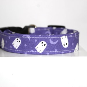 Midnight Ghosts | Handmade dog collar, Fabric dog collar, Adjustable dog collar, Durable dog collar, Pet collar gift