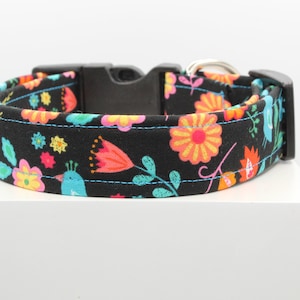 Frida&#39;s Style dog collar, Handmade dog collar, Fabric dog collar, Custom dog collar, Floral dog collar, Dogs.