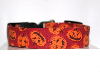 Haunted pumpkins | Handmade dog collar, Fabric dog collar, Adjustable dog collar, Durable dog collar, Stylish dog collar, Custom dog collar