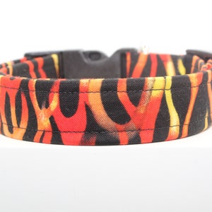 On Fire dog collar, Handmade dog collar, Fabric dog collar, Print dog collar, Dog accessories, Dog lovers
