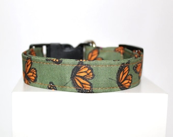 Monarch Butterfly | Handmade dog collar, Fabric dog collar, Adjustable dog collar, Durable dog collar, Stylish dog collar, Boho dog collar