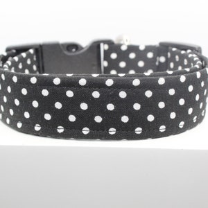 Black Polka dot dog collar, Handmade dog collar, Custom dog collar, Fabric dog collar, Collars for dogs, Dog collars, Dogs