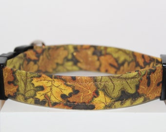 Autumn leaves | Handmade fabric dog collar, Custom pet collar, Durable dog collar, Lightweight dog collar, Adjustable dog collar