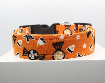 Trick or Treat Halloween | Handmade dog collar, Fabric dog collar, Adjustable dog collar, Durable dog collar, Pet collar gift