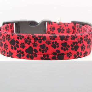 Paw Lovers Dog Collar, Collars for dogs, Dog collars, Handmade dog collar, Fabric dog collar, Dog lovers,  Custom dog collar, Dogs.