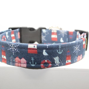 Life by the Beach dog collar, Handmade dog collar, Custom dog collar, Fabric dog collar, Print dog collar, Dog lovers, Dogs