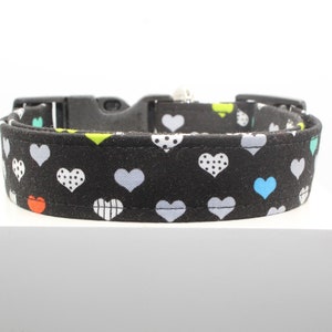 Multi Valentine&#39;s love dog collar, Handmade dog collar, St. Valentine dog collar, Custom dog collar, Fabric dog collar, Print dog collar.
