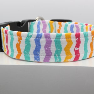 Party colors dog collar, Handmade dog collar, Dog collars, fabric dog collar, Dogs