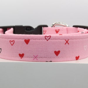 Hugs and kisses dog collar, St. Valentine&#39;s dog collar, Dog collars, Handmade dog collar, Fabric dog collar, Custom dog collar, Dogs.