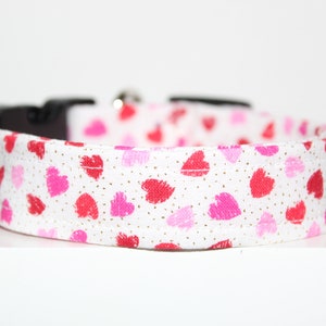 Loving You dog collar, St. Valentine dog collar, Handmade dog collar, Fabric dog collar, Custom dog collar.