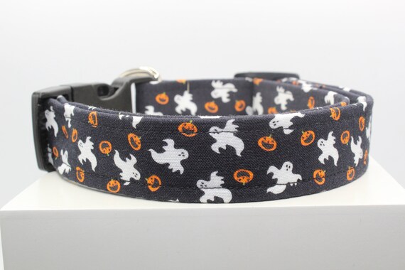 Ghost & Pumpkins Halloween dog collar,  Handmade dog collar, Custom dog collar, Fabric dog collar, Collars for dogs, Dog collars, Dogs